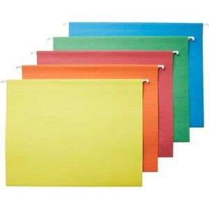 Basics Hanging Organizer File Folder Letter Size Assorted Colors (Pack of 25)